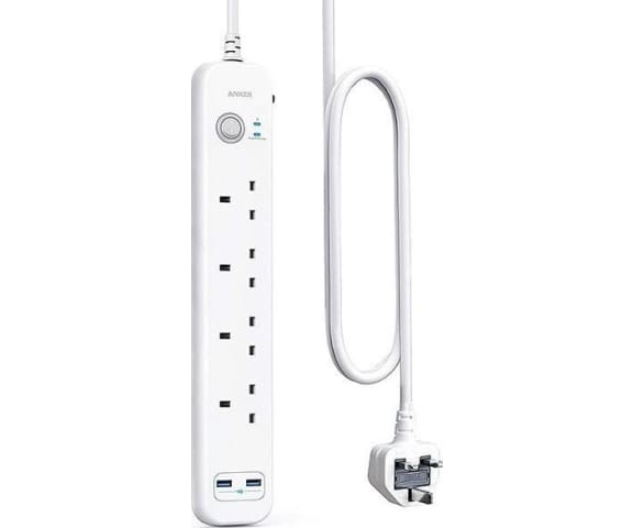 ANKER AN.A9141K21.WT PowerExtend Extension Cable 2 meter Cord with 6 in 1 USB Power Strip
