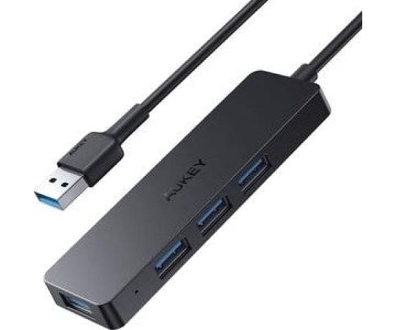 AUKEY CBC64 USB C Hub Ultra Slim with 4 3.0 Data Ports Black