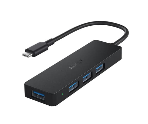 AUKEY CBC64 USB C Hub Ultra Slim with 4 3.0 Data Ports Black