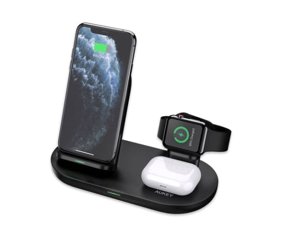 AUKEY LC-A3 3 in 1 AirCore Wireless Charging Station Stand Dock
