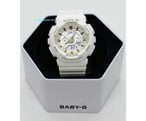 BABY-G BA-110GA-7A1DR Analog-Digital White & Gold Women’s Watch