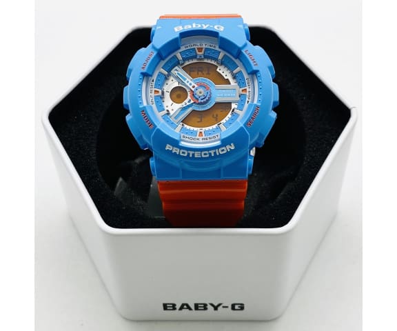 BABY-G BA-110NC-2ADR Analog-Digital Red & Blue Resin Women’s Watch