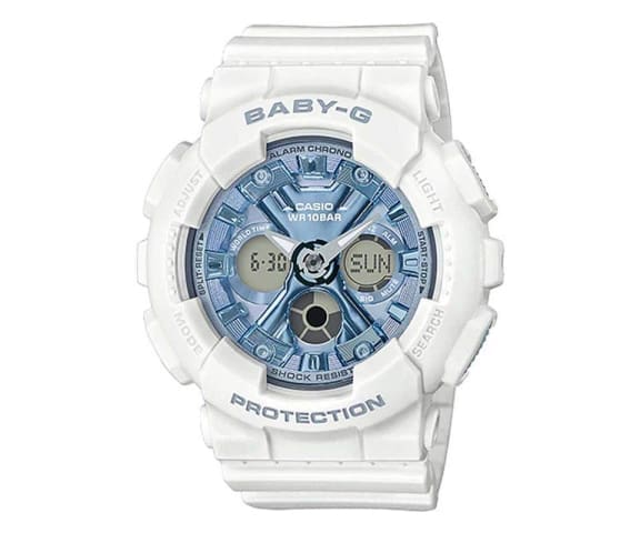 BABY-G BA-130-7A2DR Analog-Digital White & Blue Dial Resin Women’s Watch