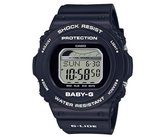 BABY-G BLX-570-1DR G-Lide Digital Tide Graph Black Resin Women’s Watch