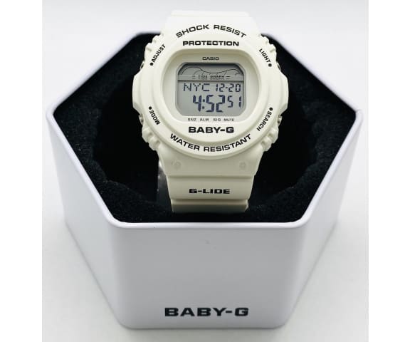 BABY-G BLX-570-7DR G-Lide Digital White Resin Women’s Watch