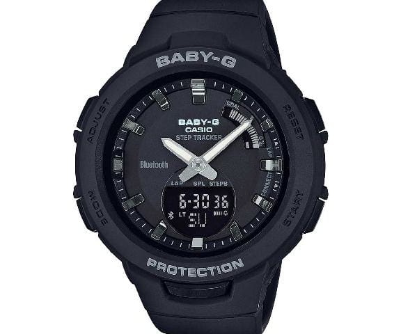BABY-G BSA-B100-1ADR Bluetooth Step-Tracker Analog-Digital Black Women’s Watch