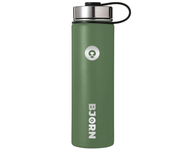 BJORN Military Green Vacuum Insulated Stainless Steel Double Walled Leak Proof Thermo Mug Water Bottle