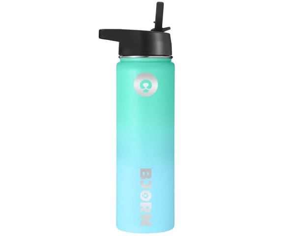 BJORN Sky Blue Vacuum Insulated Stainless Steel Double Walled Leak Proof Thermo Mug Water Bottle