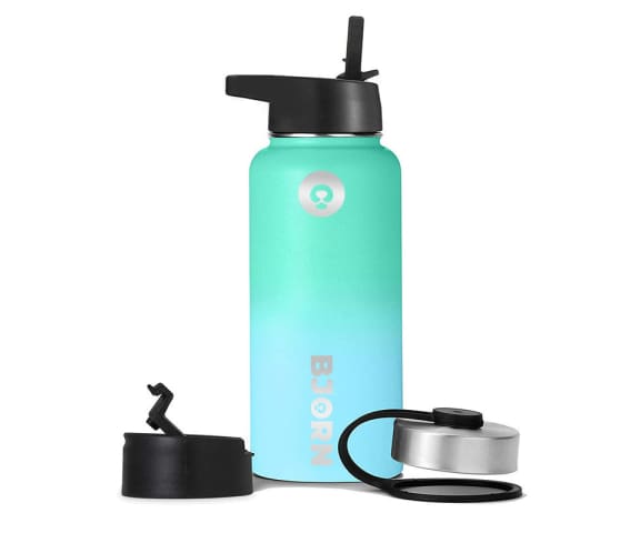BJORN Sky Blue Vacuum Insulated Stainless Steel Double Walled Leak Proof Thermo Mug Water Bottle