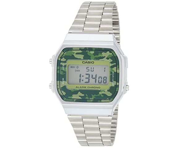 CASIO A168WEC-3DF Digital Vintage Camouflage Dial Unisex Steel Watch