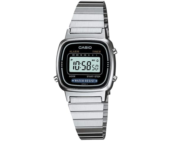 CASIO LA670WD-1DF Digital Grey Dial Women’s Metal Watch