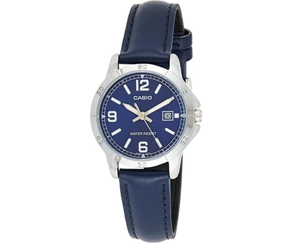 CASIO LTP-V004L-2BUDF Analog Blue Dial Women’s Leather Watch