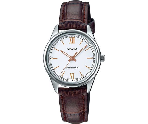 CASIO LTP-V005L-7B3UDF Analog White Dial Brown Leather Women’s Watch