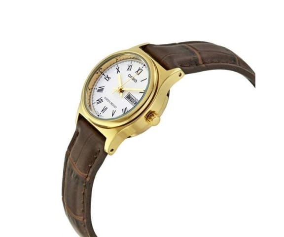 CASIO LTP-V006GL-7BUDF Analog White Dial & Brown Leather Women’s Watch
