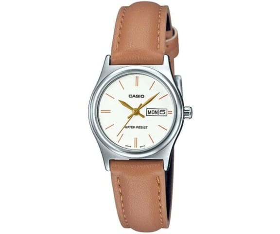 CASIO LTP-V006L-7B2UDF Analog White Dial Women’s Leather Watch