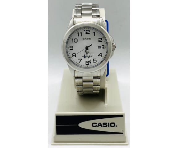 CASIO MTP-1215A-7B2DF Enticer Analog White Dial Stainless Steel Men’s Watch