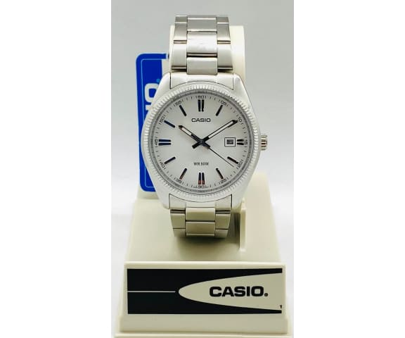 CASIO MTP-1302D-7A1VDF Enticer Analog White & Silver Dial Stainless Steel Men’s Watch