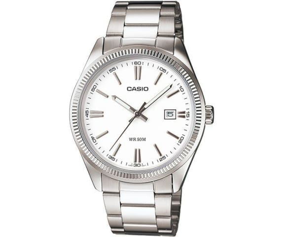 CASIO MTP-1302D-7A1VDF Enticer Analog White & Silver Dial Stainless Steel Men’s Watch