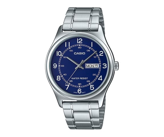 CASIO MTP-V006D-2BUDF Analog Blue Dial Stainless Steel Men’s Watch