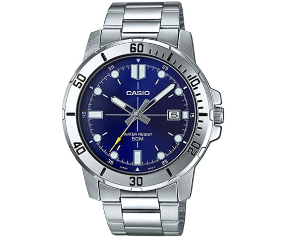 CASIO MTP-VD01D-2EVUDF Enticer Analog Blue Dial Men’s Steel Watch