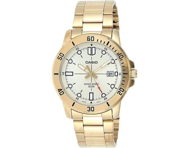 CASIO MTP-VD01G-9EVUDF Analog White Dial & Gold Men’s Steel Watch
