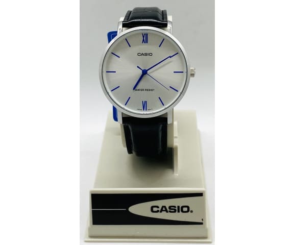 CASIO MTP-VT01L-7B1UDF Analog Silver Dial Leather Strap Men’s Watch