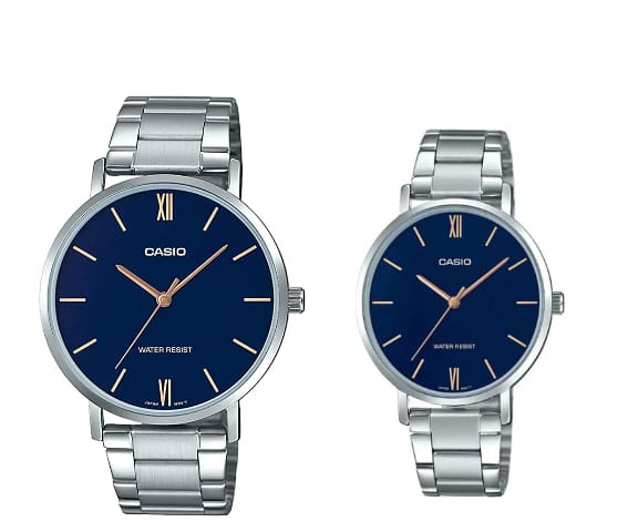 CasioMTP/LTP-VT01D-2BUDF His & Her Quarts Leather Couple Watch