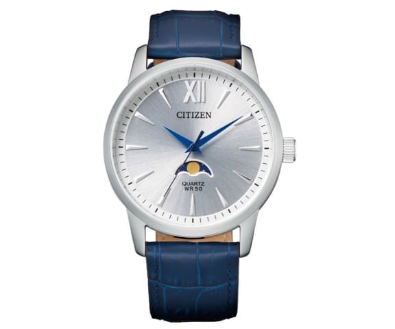 CITIZEN AK5000-03A Quartz Moon Phase Dial & Blue Men’s Leather Watch
