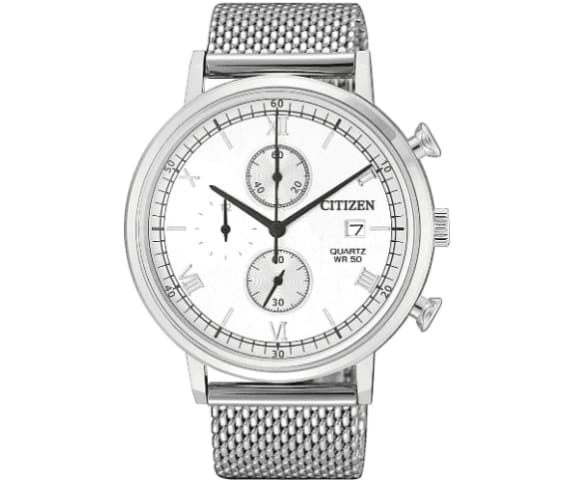 CITIZEN AN3610-80A Analog Chronograph Quartz White Dial Stainless Steel Men’s Watch