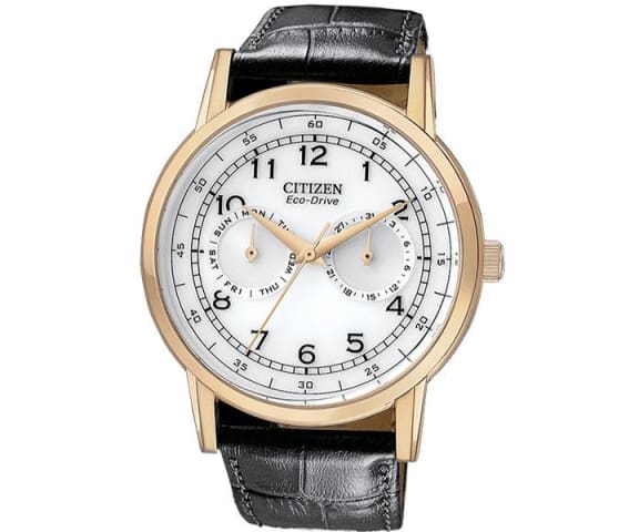 CITIZEN AO9003-16A Chronograph Eco-Drive Analog Leather Black & White Dial Mens Watch