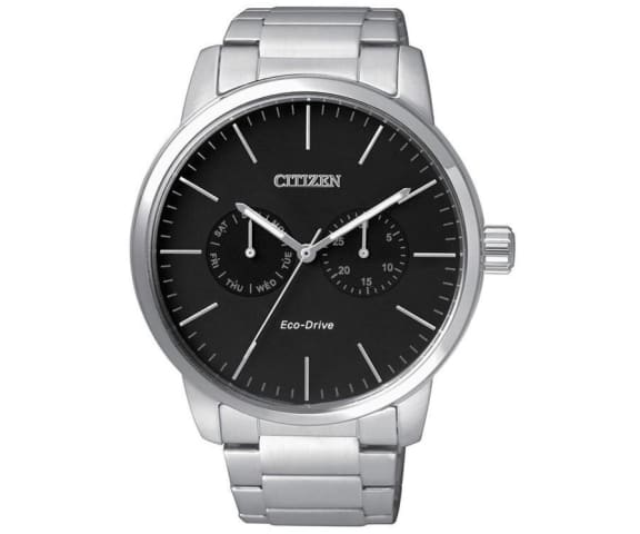 CITIZEN AO9040-52E Eco-Drive Analog Stainless Steel Black Dial Mens Watch