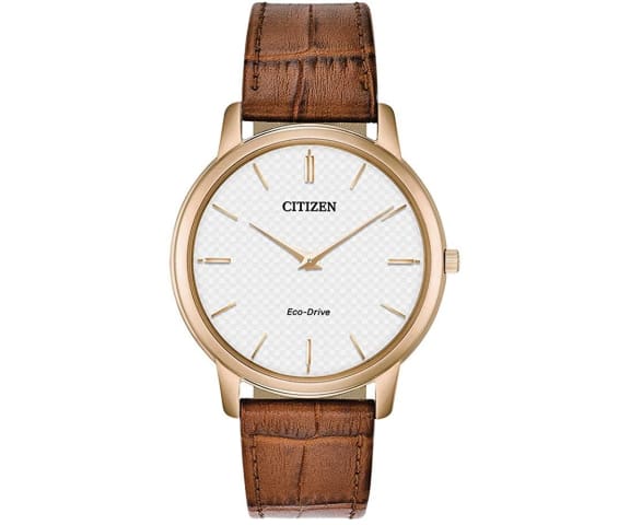 CITIZEN AR1133-15A Eco-Drive Analog Leather Brown & White Dial Mens Watch