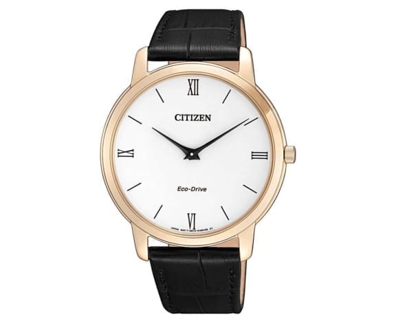 CITIZEN AR1133-23A Analog Eco-Drive Stiletto Ultra Thin Men’s Leather Watch