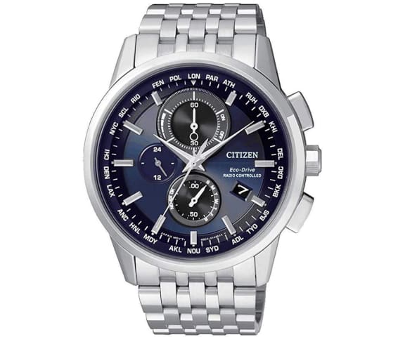 CITIZEN AT8110-61L Chronograph Eco-Drive Radio Controlled Stainless Steel Blue & Black Dial Mens Watch