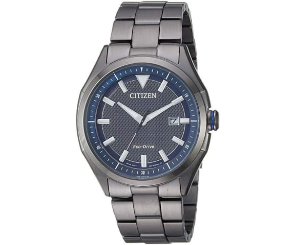 CITIZEN AW1147-52L Eco-Drive Analog Stainless Steel Grey & Blue Dial Mens Watch