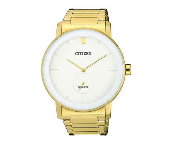 CITIZEN BE9182-57A Quartz Analog Stainless Steel Gold & White Dial Mens Watch