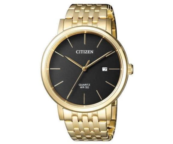 CITIZEN BI5072-51E Quartz Analog Stainless Steel Gold & Black Dial Mens Watch