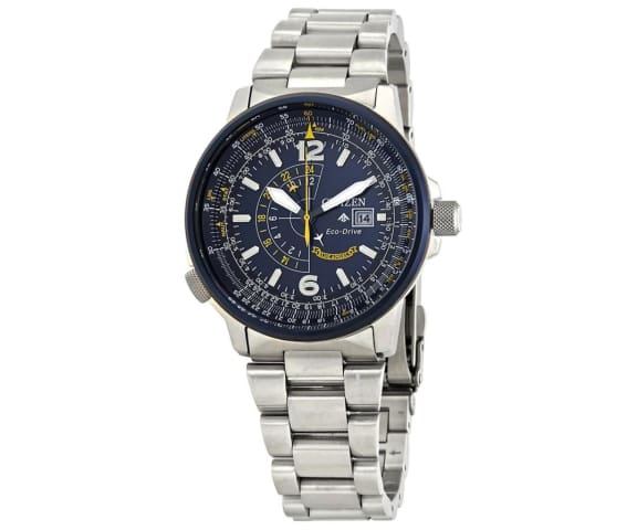 CITIZEN BJ7006-56L Promaster Eco-Drive Analog Stainless Steel Blue Dial Mens Watch