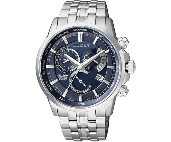 CITIZEN BL8140-80L Analog Eco-Drive Perpetual Calendar Blue Dial Stainless Steel Men’s Watch