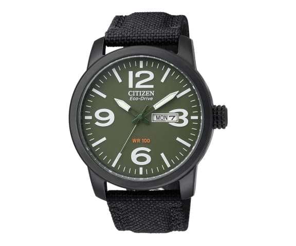 CITIZEN BM8475-00X Analog Eco-Drive Minimalist Green Dial Nylon Men’s Watch