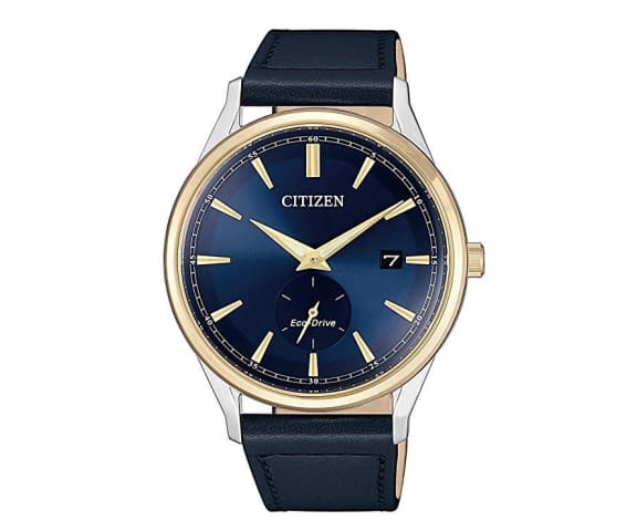 CITIZEN BV1114-18L Eco-Drive Analog Leather Blue Dial Mens Watch