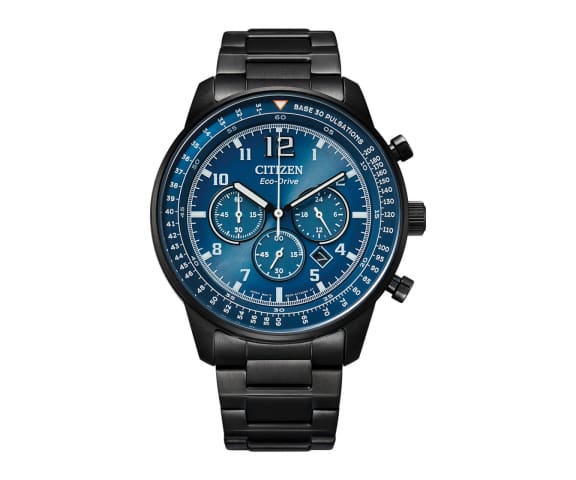CITIZEN CA4505-80L Eco-Drive Analog Chronograph Blue Dial & Black Stainless Steel Men’s Watch