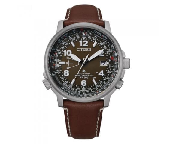 CITIZEN CB0240-29X Promaster Analog Brown Dial Leather Strap Men’s Watch