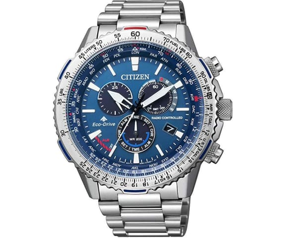 CITIZEN CB5000-50L Chronograph Eco-Drive Radio Controlled Stainless Steel Blue Dial Mens Watch