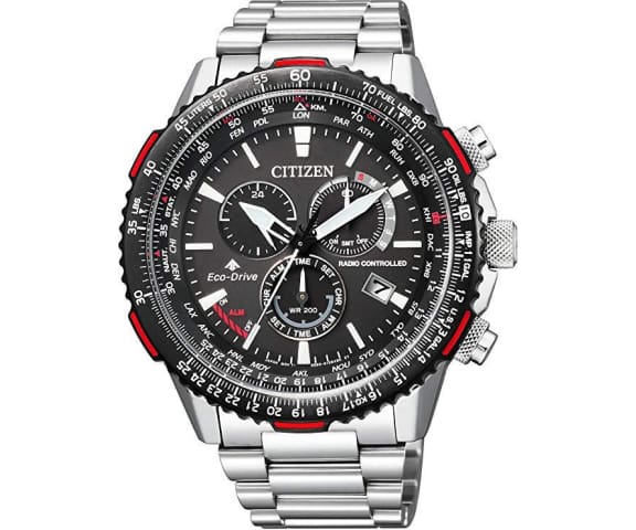 CITIZEN CB5001-57E Chronograph Eco-Drive Radio Controlled Stainless Steel Black Dial Mens Watch