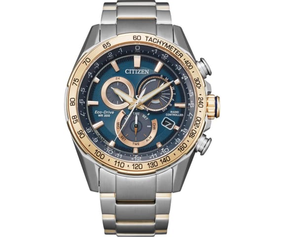 CITIZEN CB5916-59L Chronograph Eco-Drive Analog Blue Dial Stainless Steel Men’s Watch