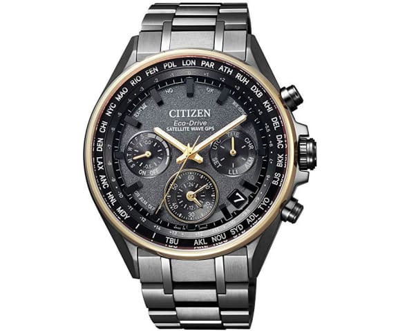 CITIZEN CC4004-58F Eco-Drive Satellite Wave GPS Analog Stainless Steel Black Dial Mens Watch