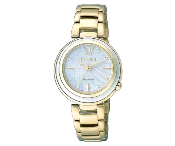CITIZEN EM0336-59D Eco-Drive Analog Stainless Steel Gold & Silver Dial Women’s Watch