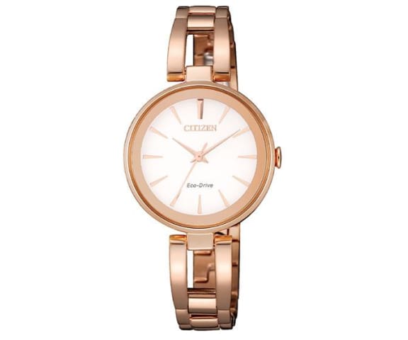 CITIZEN EM0639-81A Analog Eco-Drive White Dial Rose Gold Stainless Steel Women’s Watch