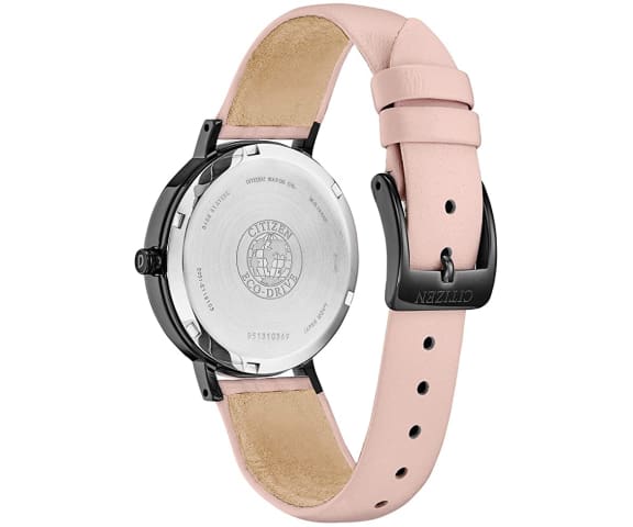 CITIZEN EM0765-01E Eco-Drive Analog Black Dial Women’s Leather Watch
